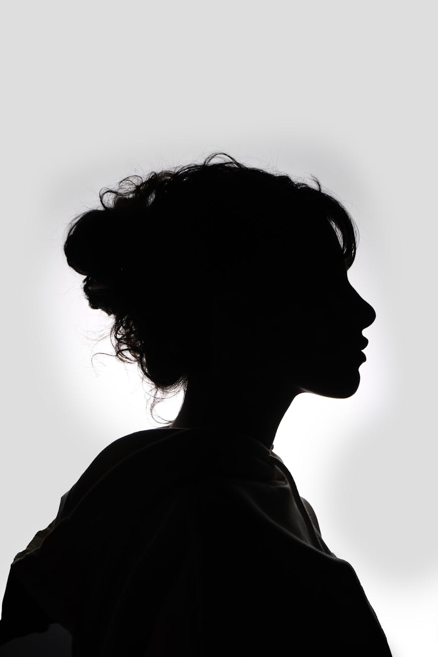 silhouette of woman head